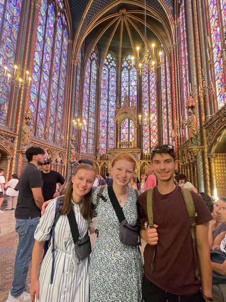 My older sister and brother and me in Sainte-Chapelle in Paris, France  