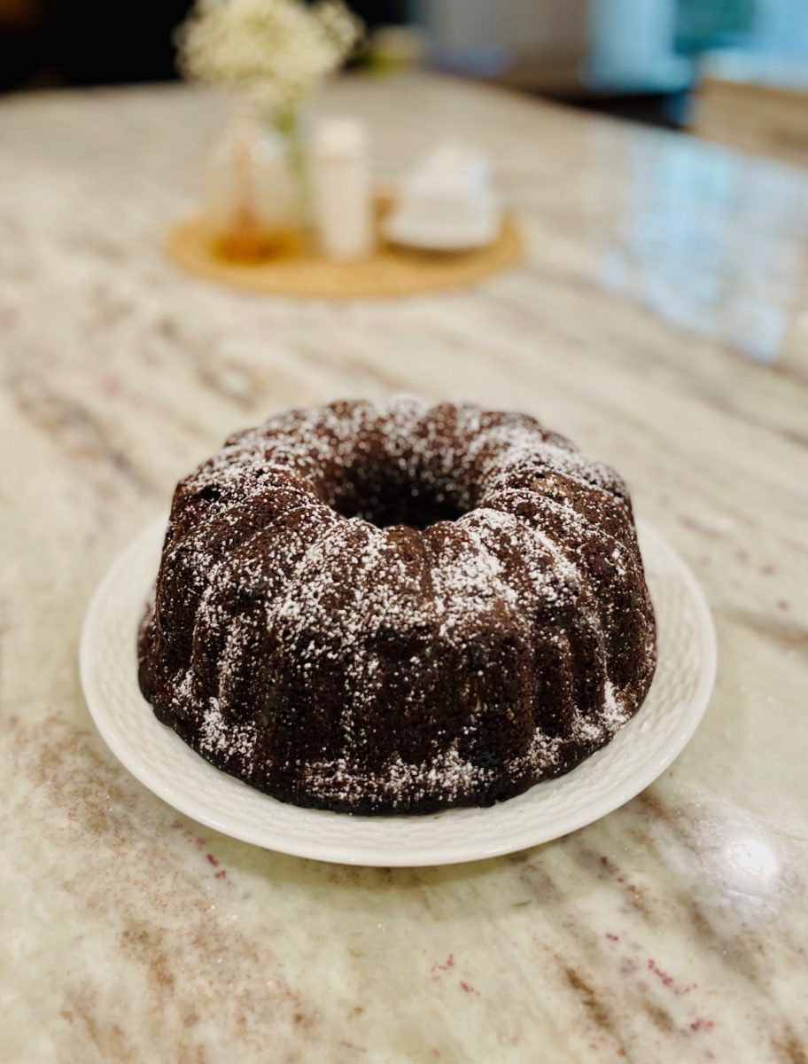 Raspberry Fudge Bundt Cake